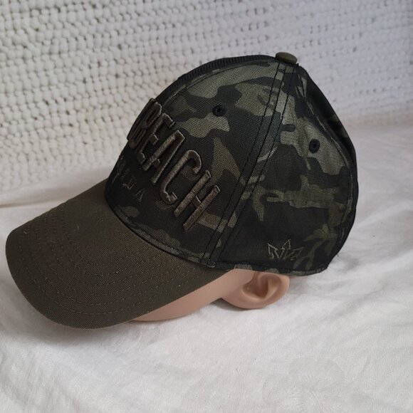 Essential Caps Jax Beach Florida Trucker Baseball cap hat Camo camouflage EUC - Picture 3 of 8